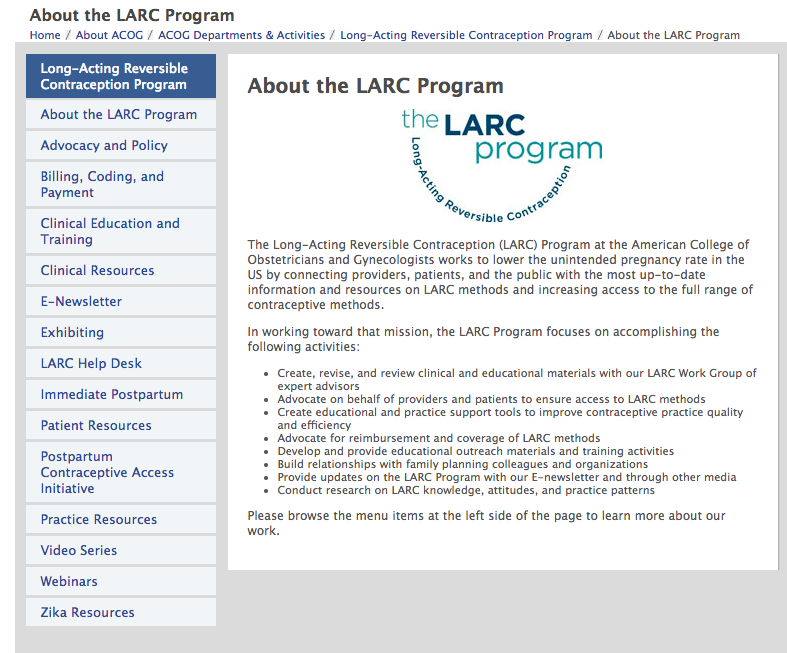 ACOG LARC Program